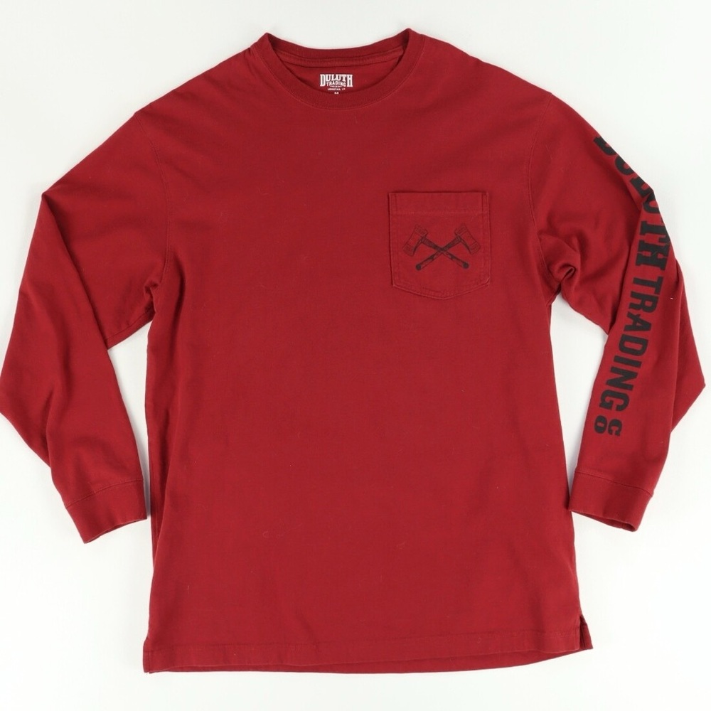 ❤️DULUTH TRADING CO. - Red Paul Bunyan Lumberjack Graphic Long Sleeve Tee, NWT